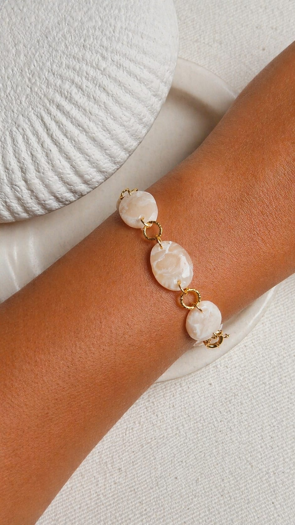 Bracelet NYMPHÉA Blanc/beige