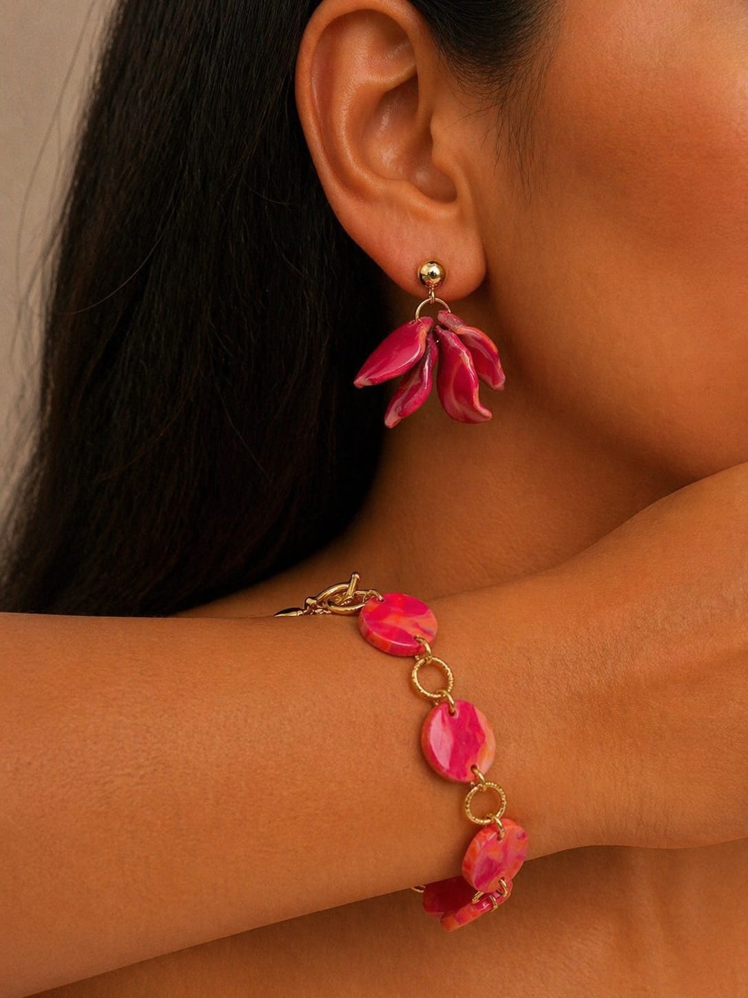 Bracelet NYMPHÉA Rose/orangé
