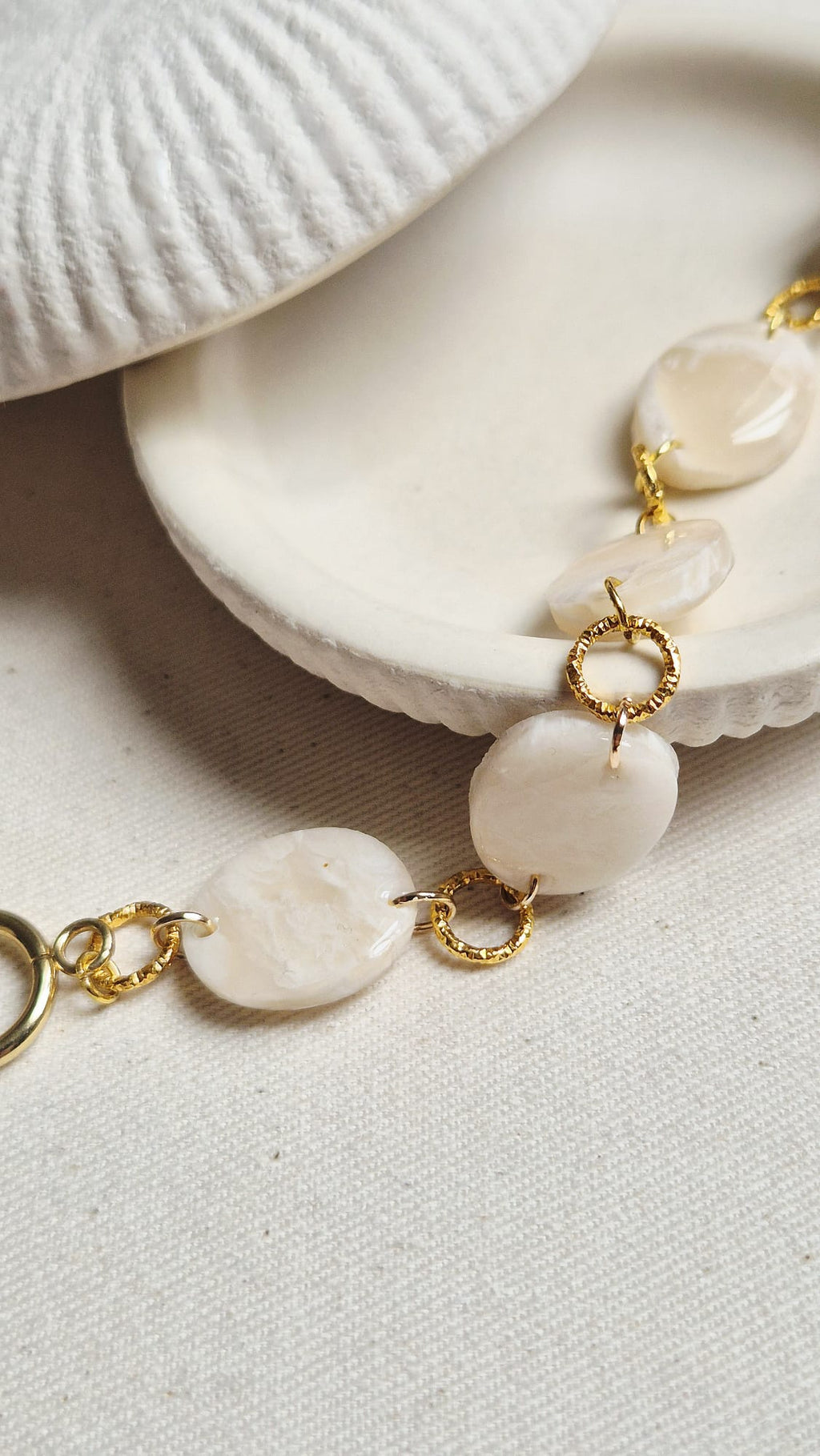 Bracelet NYMPHÉA Blanc/beige