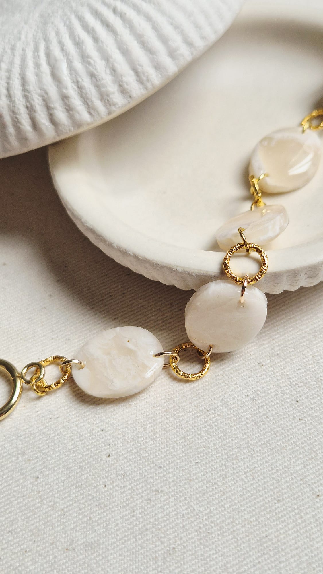 Bracelet NYMPHÉA Blanc/beige