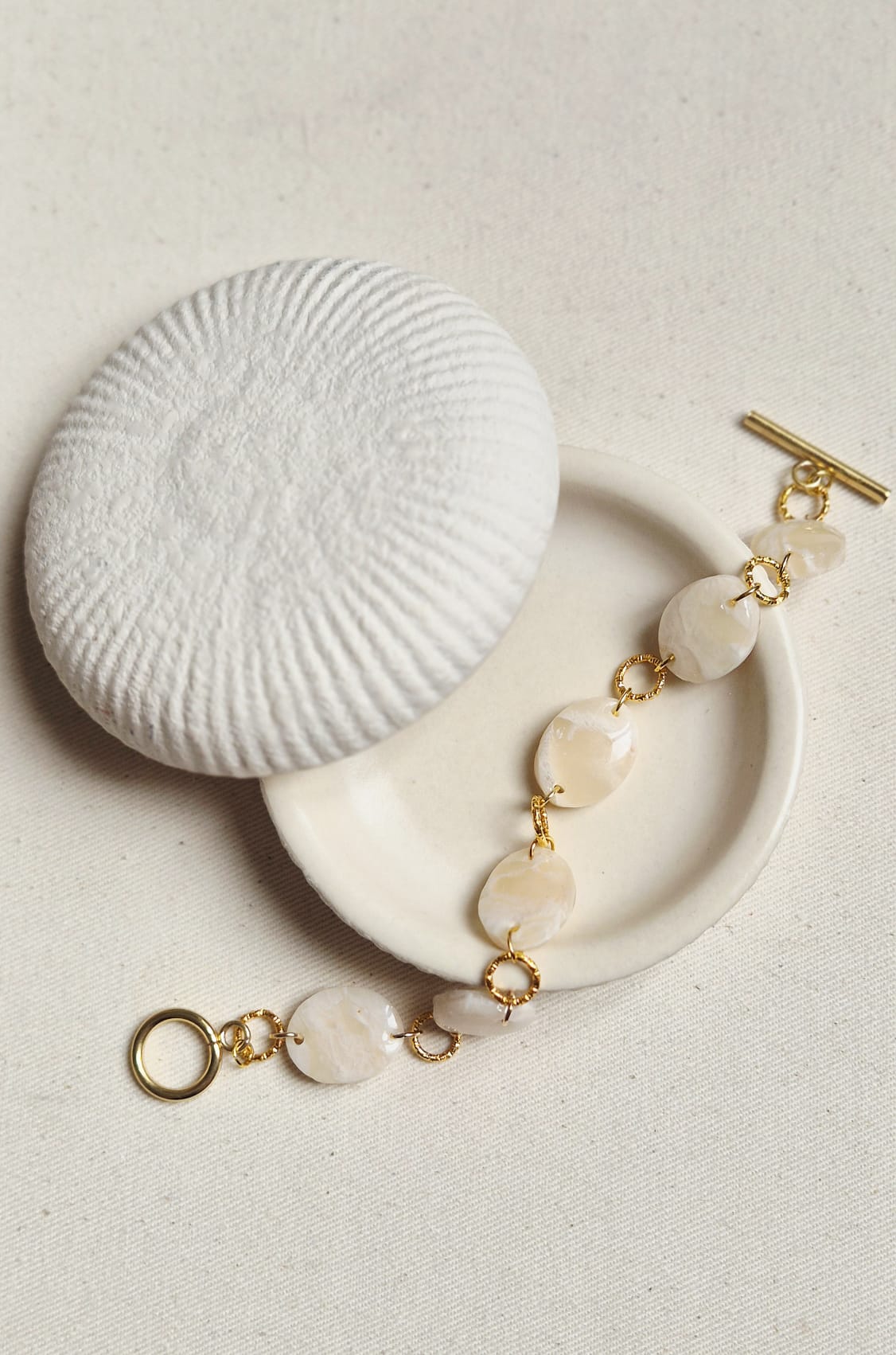 Bracelet NYMPHÉA Blanc/beige