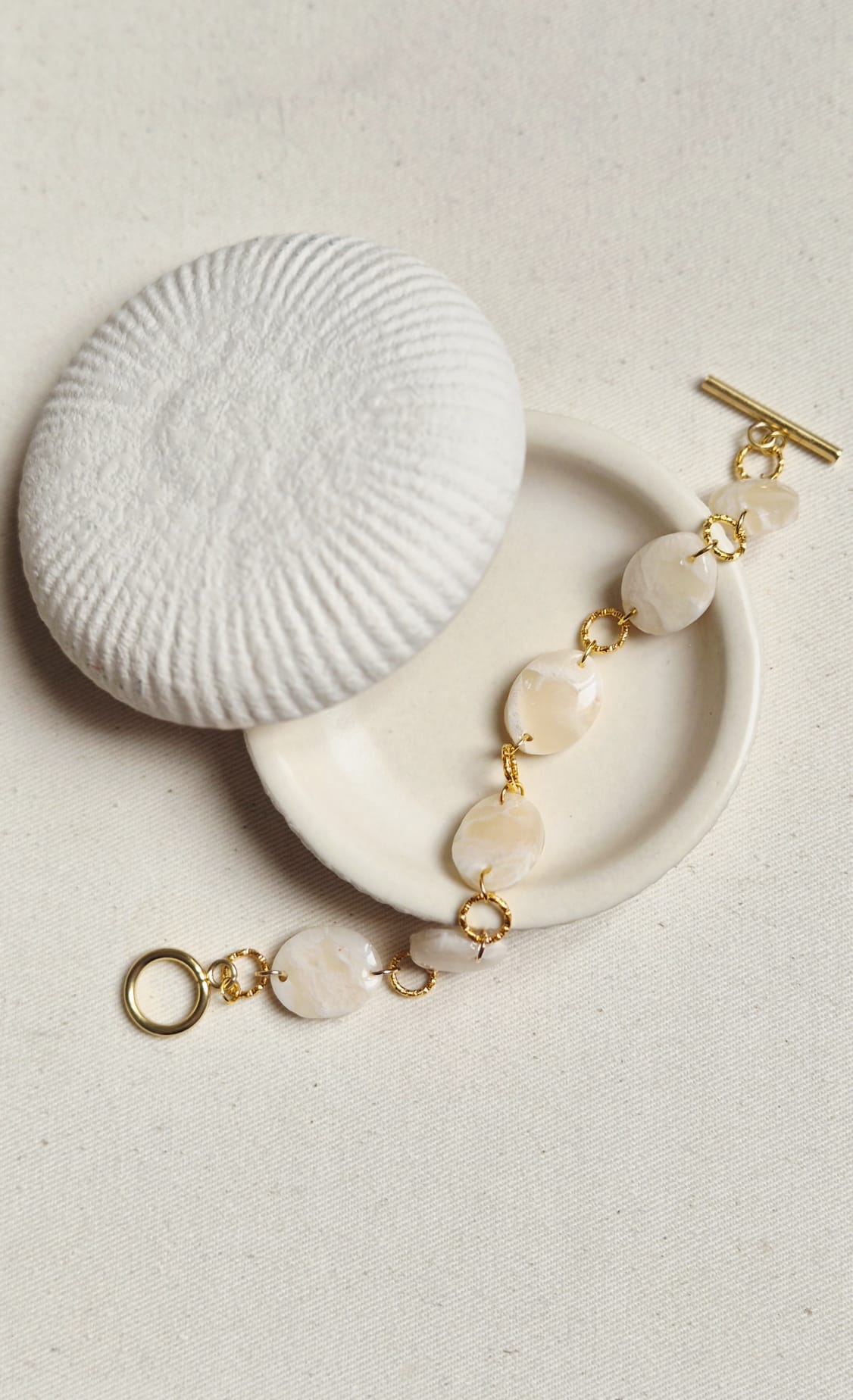 Bracelet NYMPHÉA Blanc/beige
